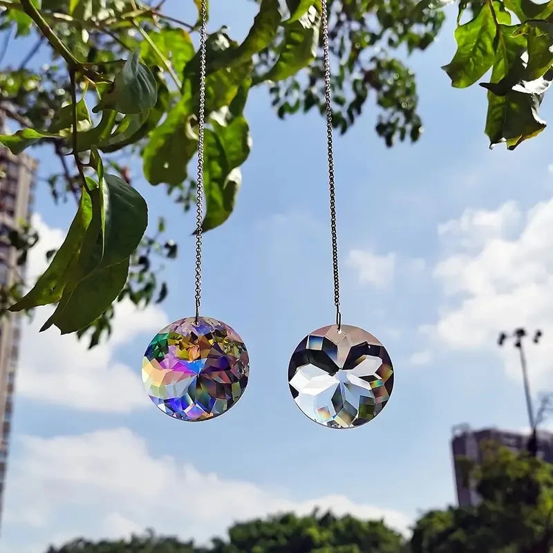 2pcs Crystal Sun Catcher Prism, Pendant Hanging Sun Catcher Rainbow Maker Wind Chime