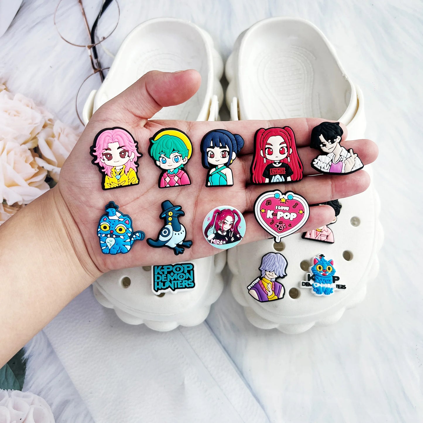 K-POP Demon Hunters Croc Charms Huntrix Saja Boys Rumi Derpy Shoe Charms Accessories