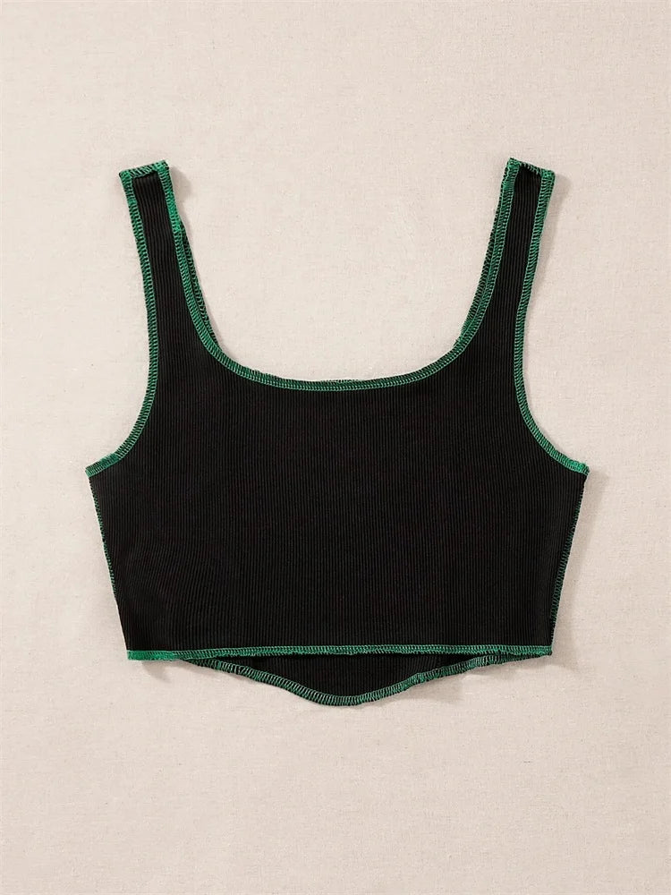 Grunge Pagan Moon Phases Mushroom Print Y2K Crop Tank Top