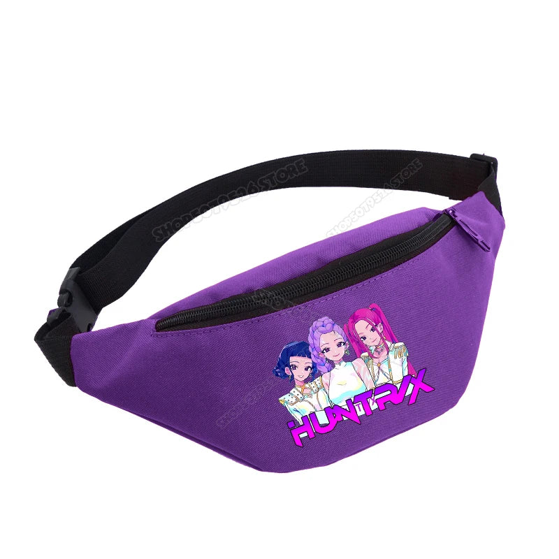 KPop Demon Hunters Waist Bum Bag Kids Fanny Packs Huntrix Merch Gifts