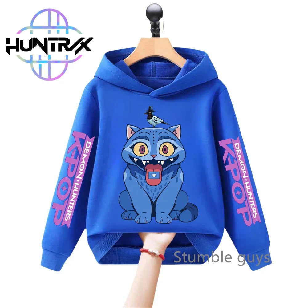 Kids KPop Demon Hunters Hoodie Derpy Tiger Hooded Sweatshirt Clothes K-Pop