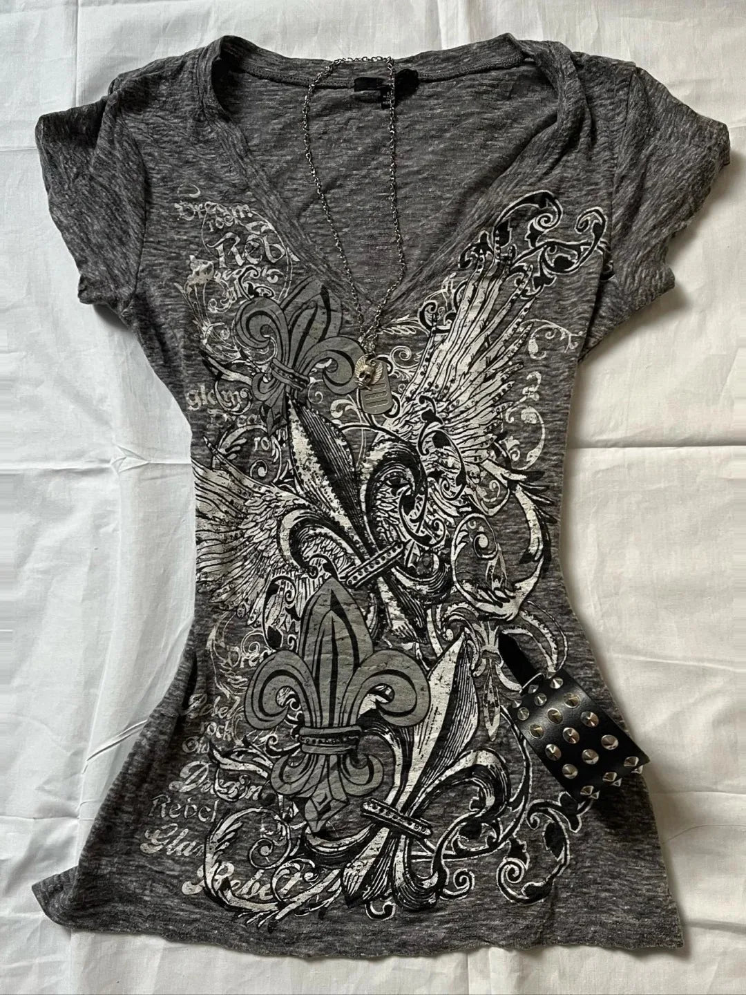 Sexy Gothic Print Y2K Top TShirt