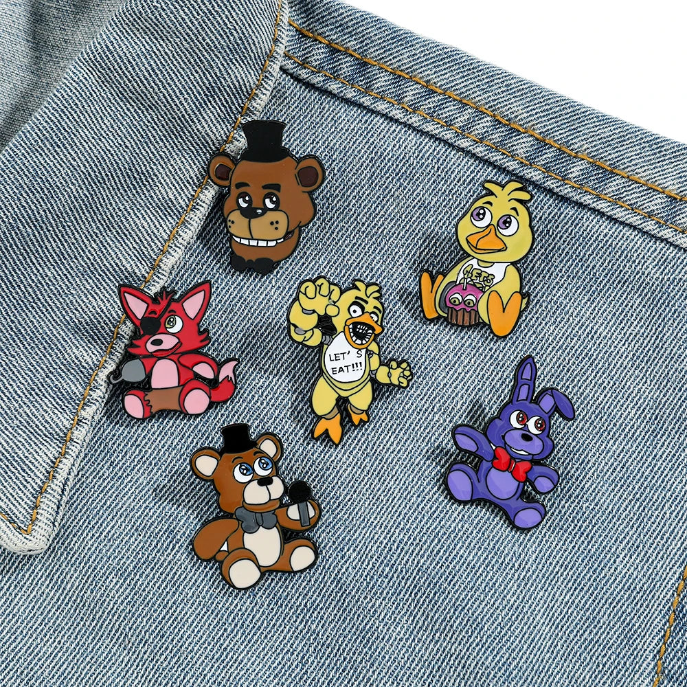 FNAF Brooch Five Night's At Freddy Enamel Pins Foxy Bonnie Animal Brooch