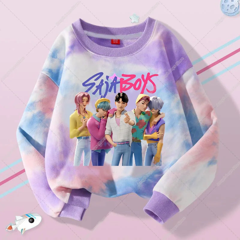 KPop Demon Hunters Sweater Hoodie Child Jumper Huntrix Saja Boys Top Clothes Gifts Merch