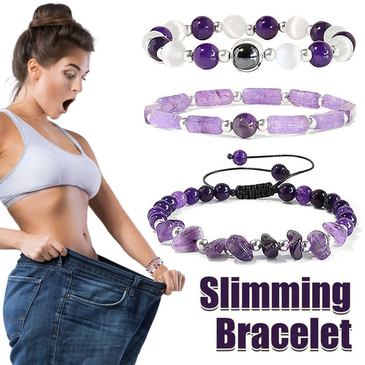 Crystal Energy Healing Amethyst Bracelet for Weight Loss, Yoga, and Meditation