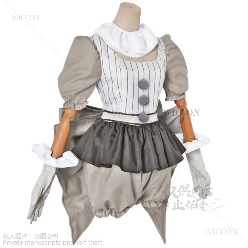 Creepy Clown Circus Scary Horror Movie Halloween Fancy Dress Costume