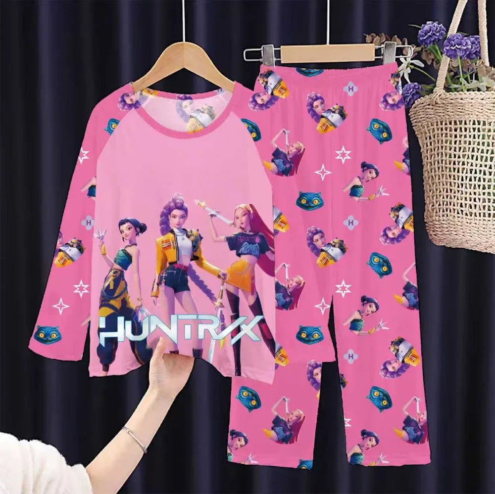 Kids KPop Demon Hunters Huntrix Pyjamas PJ's Rumi Mira Zoey K-pop Pajamas Nightwear
