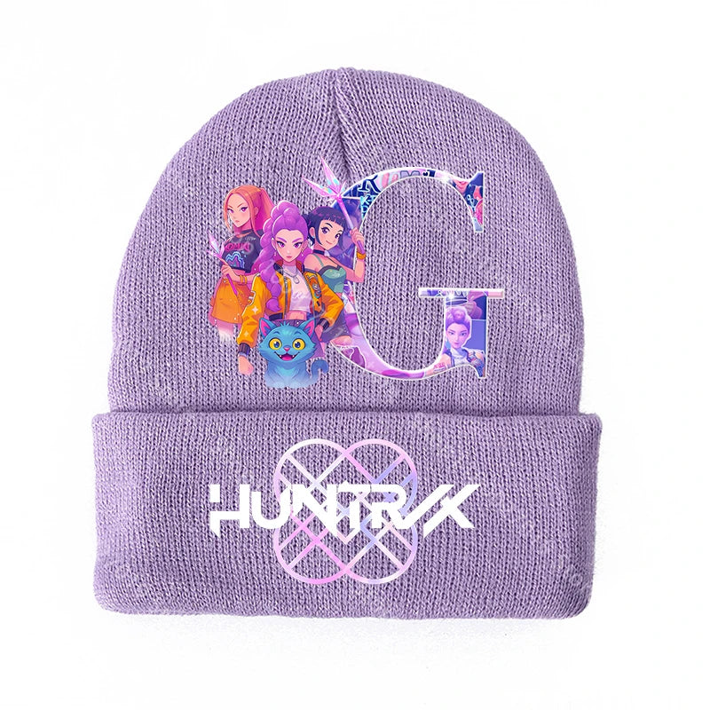 K Pop Demon Hunters Merch Gifts Girls Knitted Winter Hats Huntrix Beanie Personalised Cap Kpop Rumi Mira Zoey