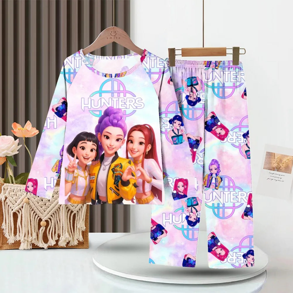 Kids KPop Demon Hunters Huntrix Pyjamas PJ's Rumi Mira Zoey K-pop Pajamas Nightwear