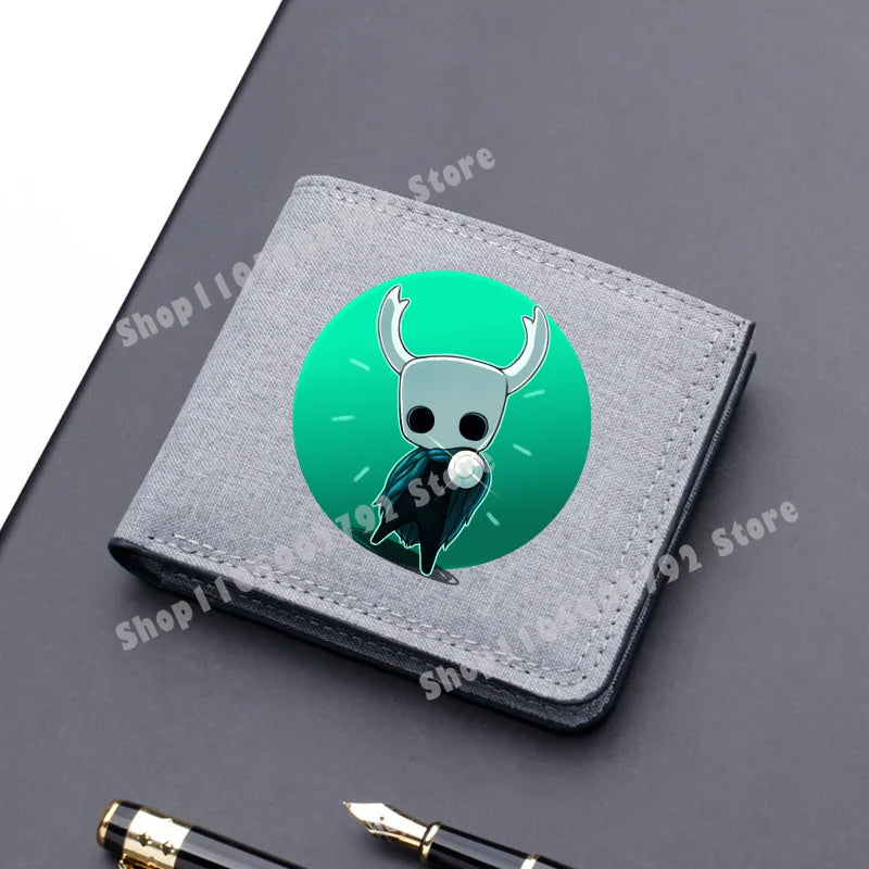 Hollow Knight Game Wallet Merch Silksong Men Kids Short Folding Coin Purse Gamer ID Card Holder