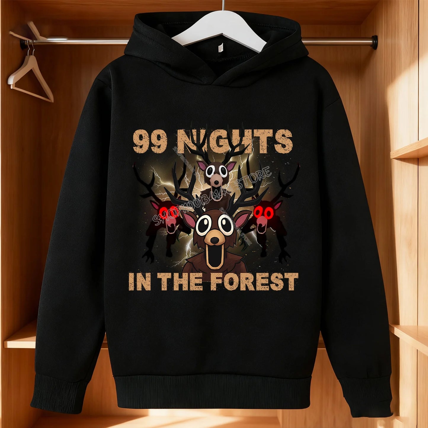 99 Nights in The Forest Fleece Hoodie Roblox Gamer Hooded Sweatshirt Clothes Gaming