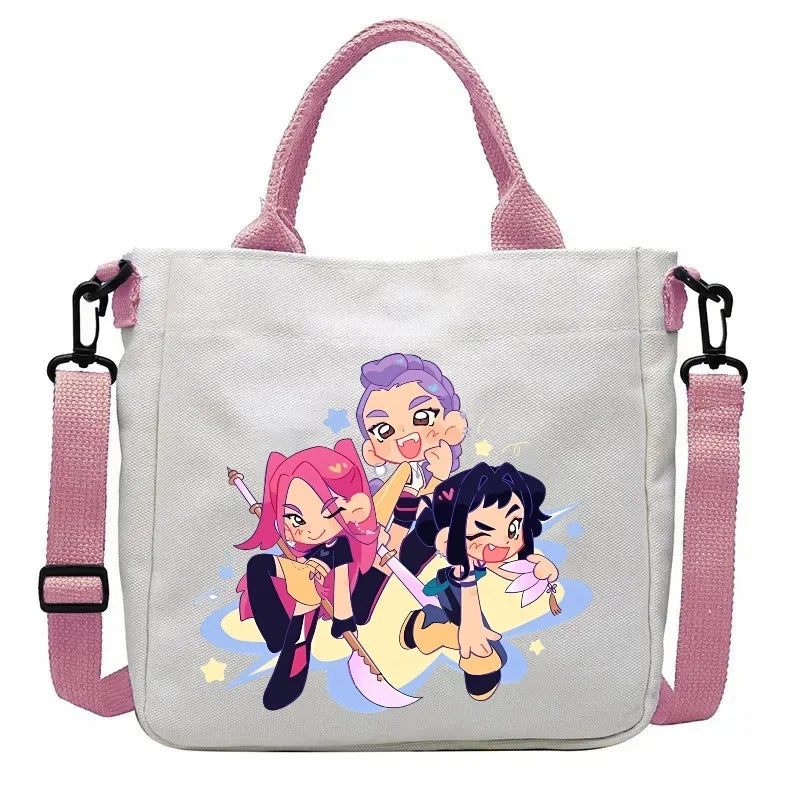 KPop Demon Hunters Crossbody Shoulder Bag Huntrix Tote Shopper Messenger Bag School Rumi K-pop