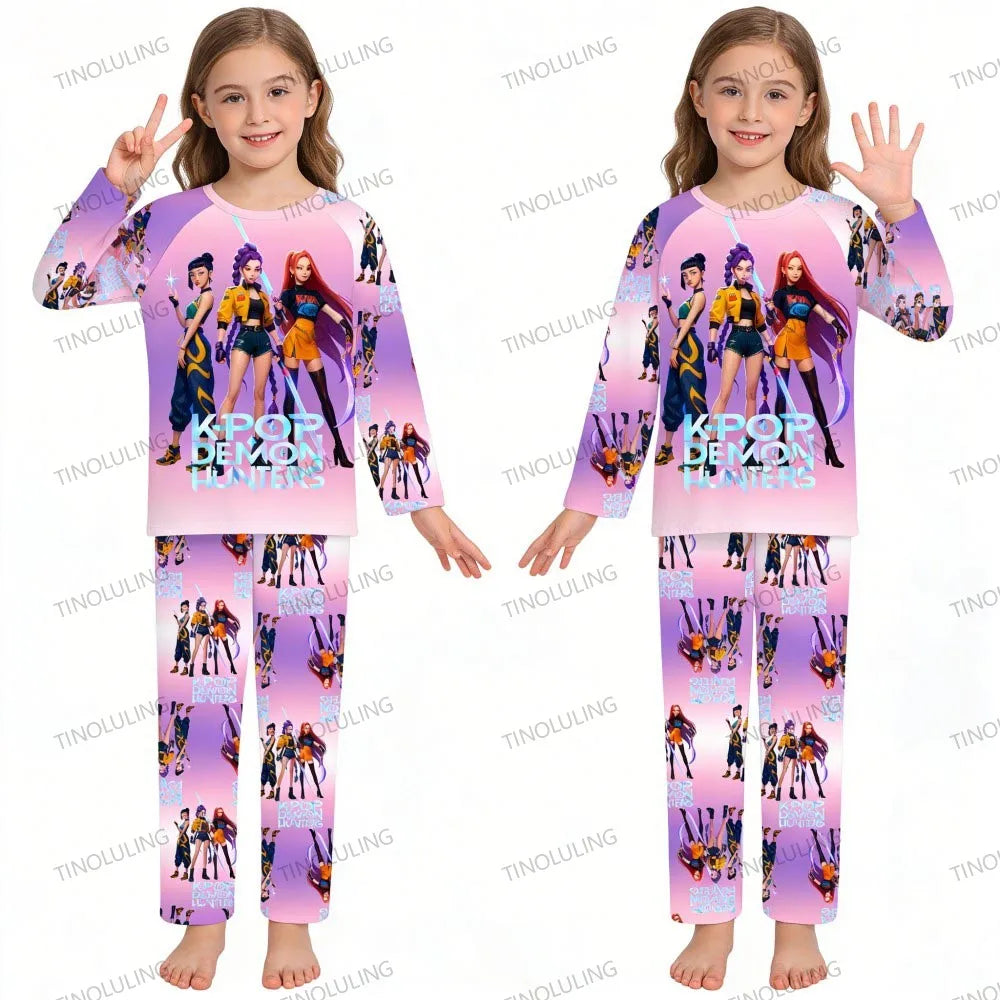 Kids KPop Demon Hunters Huntrix Pyjamas PJ's Rumi Mira Zoey K-pop Pajamas Nightwear