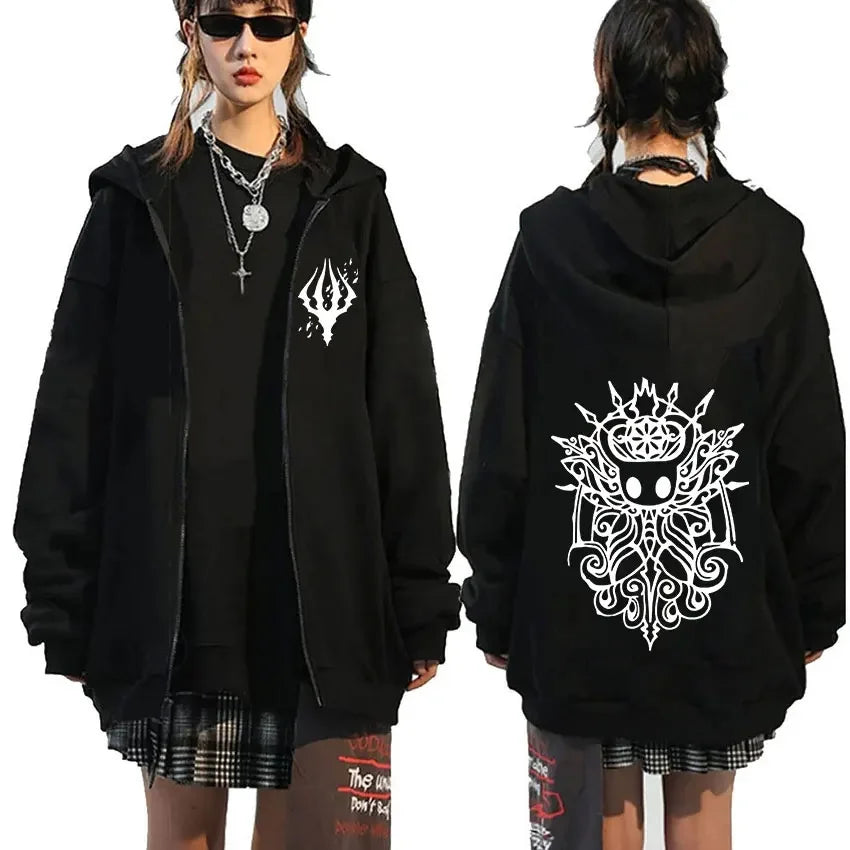 Game Hollow Knight Pullover Zipper Hoodie Men's Women Gamer Merch Clothes