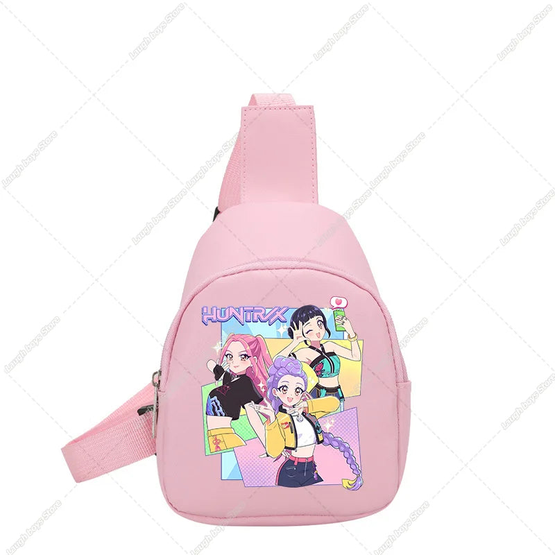 KPop Demon Hunters Huntrix Childs Backpack Rumi Mira Zoey Shoulder Bag Derpy Tiger Merch Gifts K-pop Cute