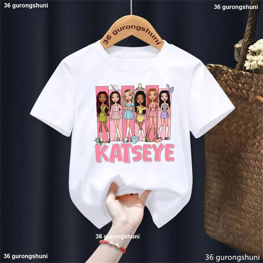KATSEYE Music KPop Band Singer T-Shirt Boys/Girls Cute Kids K-Pop Clothes