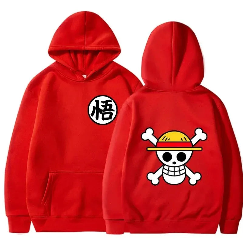 Straw Hat Pirates One Piece Manga Anime Hoodie Luffy Sweatshirt Pullover Hooded Top