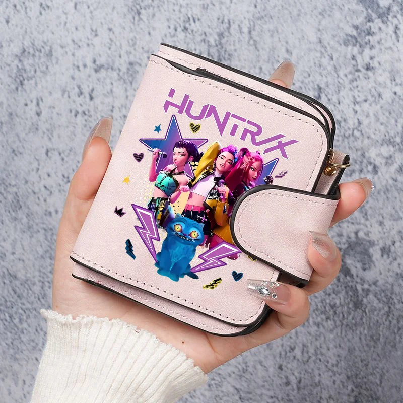 KPop Demon Hunters Leather PU Wallet Card Holder Purse Huntrix Saja Boys Rumi Merch Gifts