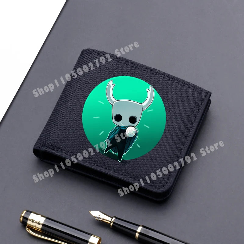 Hollow Knight Game Wallet Merch Silksong Men Kids Short Folding Coin Purse Gamer ID Card Holder