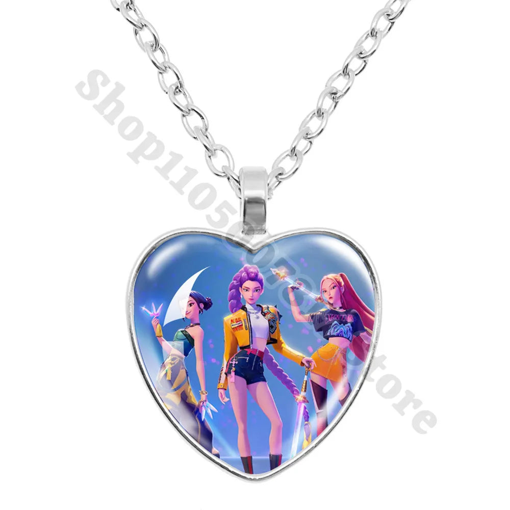 KPop Demon Hunters Kids Cute Necklace Pendant Children Fashion Jewellery Huntrix