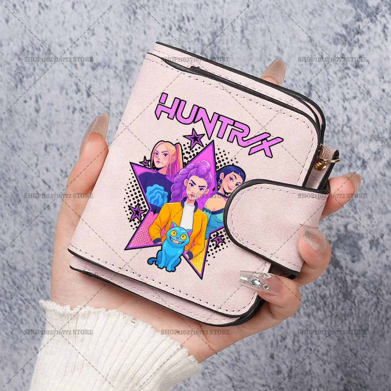 KPop Demon Hunters Wallet PU Waterproof Money Bag Card Holder Purse Coin Huntrix Merch Gift