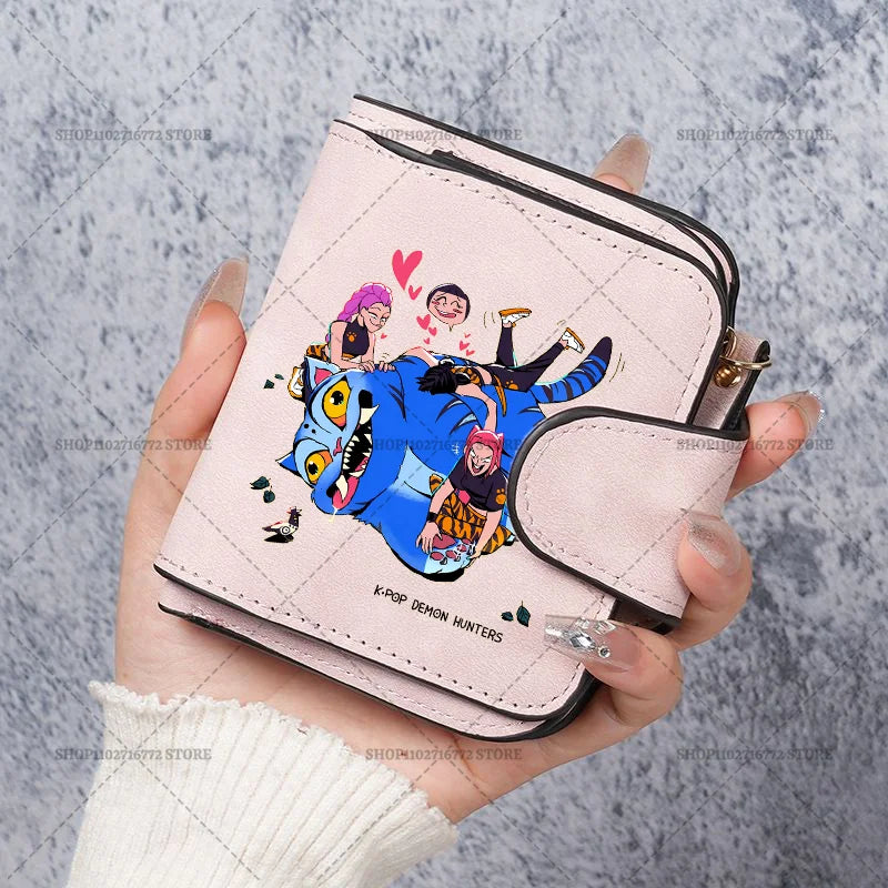 KPop Demon Hunters Leather PU Wallet Card Holder Purse Huntrix Saja Boys Rumi Merch Gifts