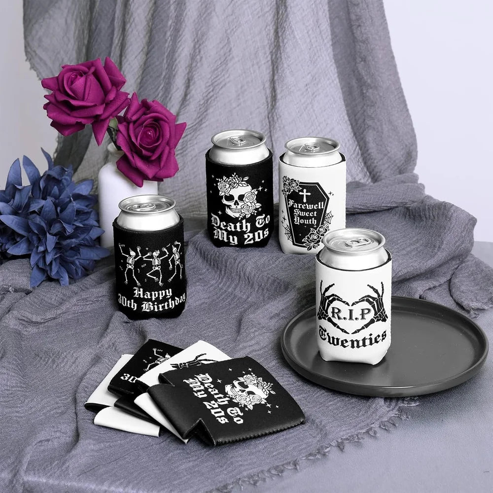 Gothic 30th Birthday Death to My 20s Party Decor Skull Can Drinks Cooler Present Gifts