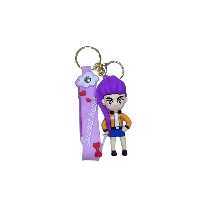 KPop Demon Hunters Keychain Huntrix Figures Rumi Mira Zoey Derpy Tiger Toys Bag Decoration Gifts Merch