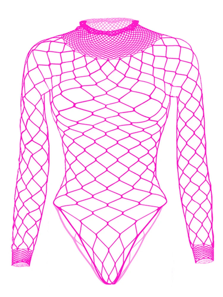 Sexy Gothic Punk Fishnet Stretch Top Bodysuit Rave Lingerie