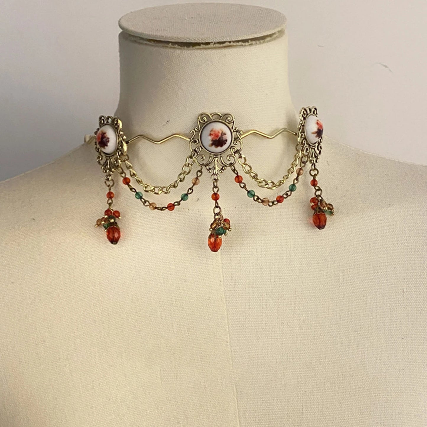 Victorian Gothic Choker Cameo Collar Costume Jewellery Accessory