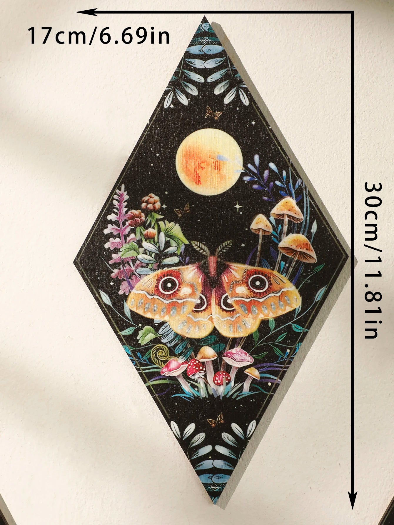 Wooden Wall Hanging Moon Butterfly Mushroom Minimalist Bohemian Room Decors
