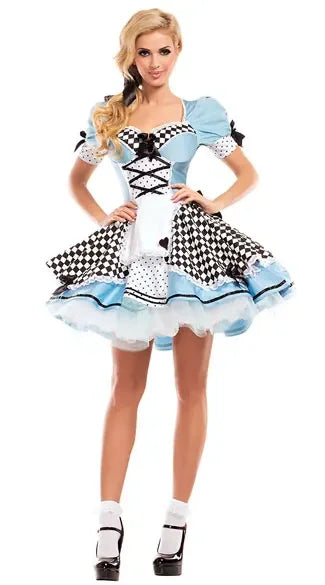 Sexy Adult Womens Alice in Wonderland Fancy Dress Costume