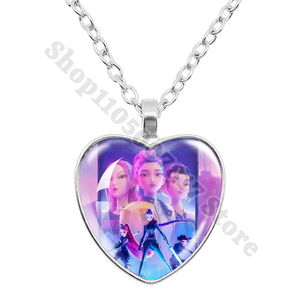 KPop Demon Hunters Kids Cute Necklace Pendant Children Fashion Jewellery Huntrix