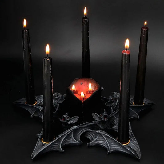 Halloween Decoration Gothic Vampire Bat Candle Stand Home Decor