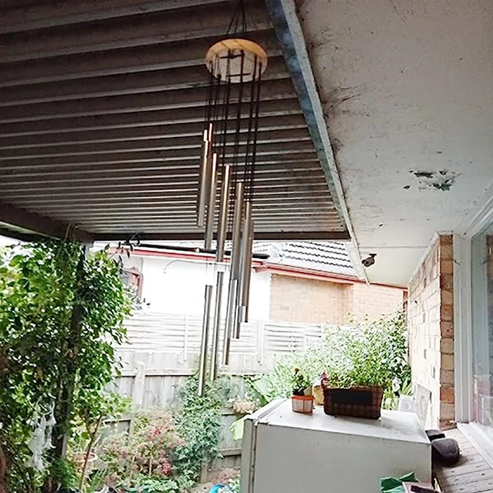 12 Tubes Aluminium Silver Gold Garden Wind Chimes