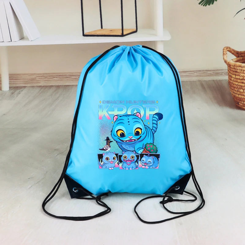 KPop Demon Hunters Kids Drawstring Bag Swimming Bag PE Kit Sports Huntrix School
