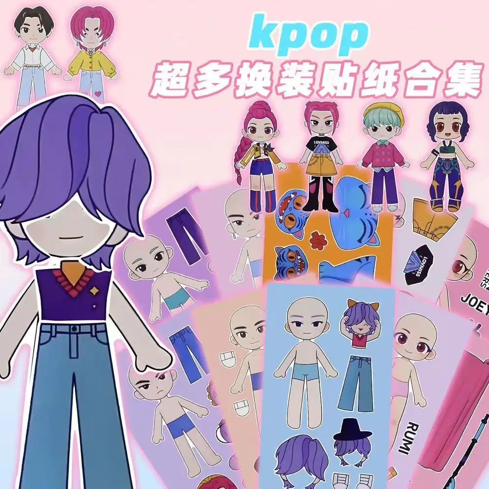 KPop Demon Hunters Cartoon DIY Stickers Decal Water Bottle Huntrix Saja Boys Merch Stocking Gifts