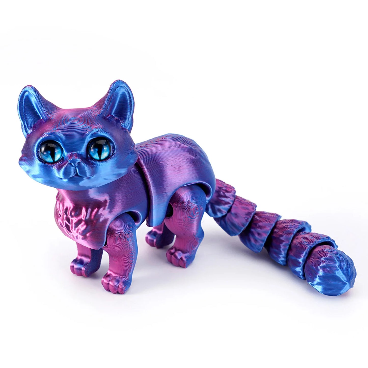 3D Printed Cute Cat Fidget Toy Figurine Articulated Animals Model Toy Desktop