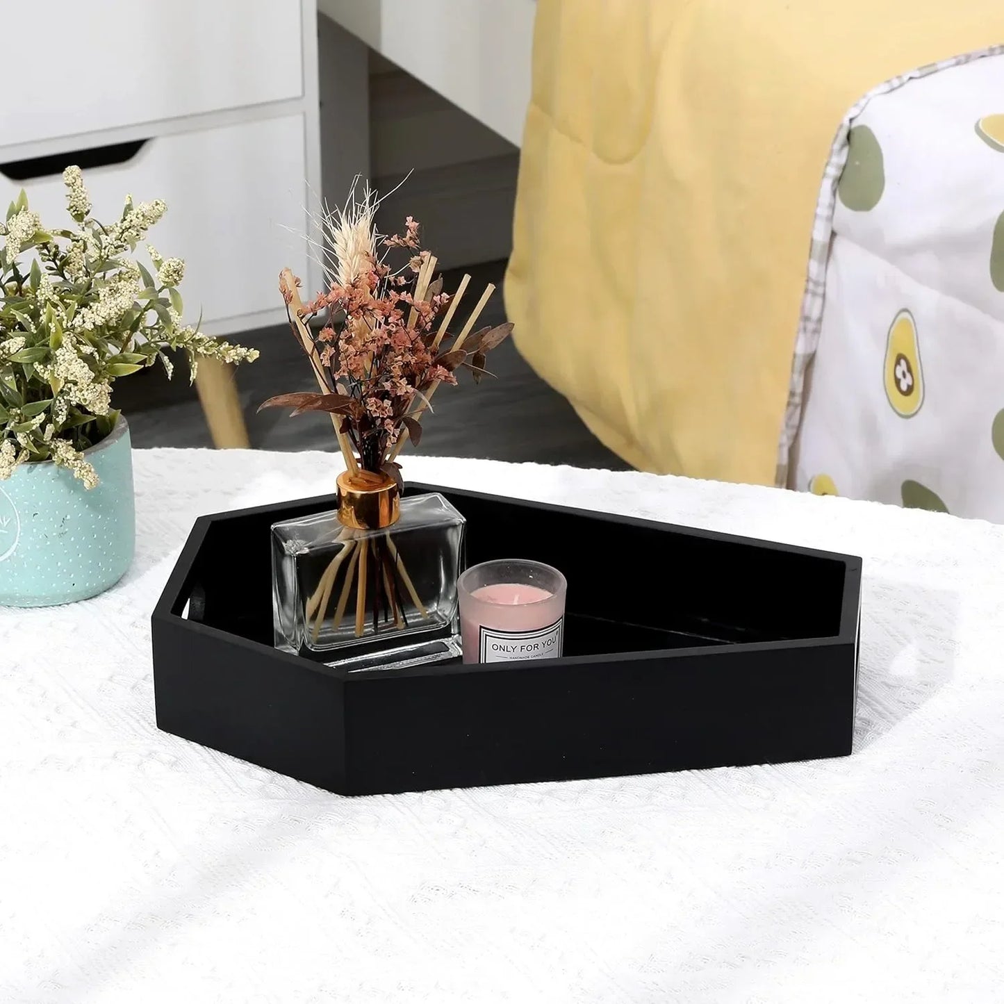 Black Gothic Goth Coffin Shaped Home Decor Cosmetics Storage Box Tray