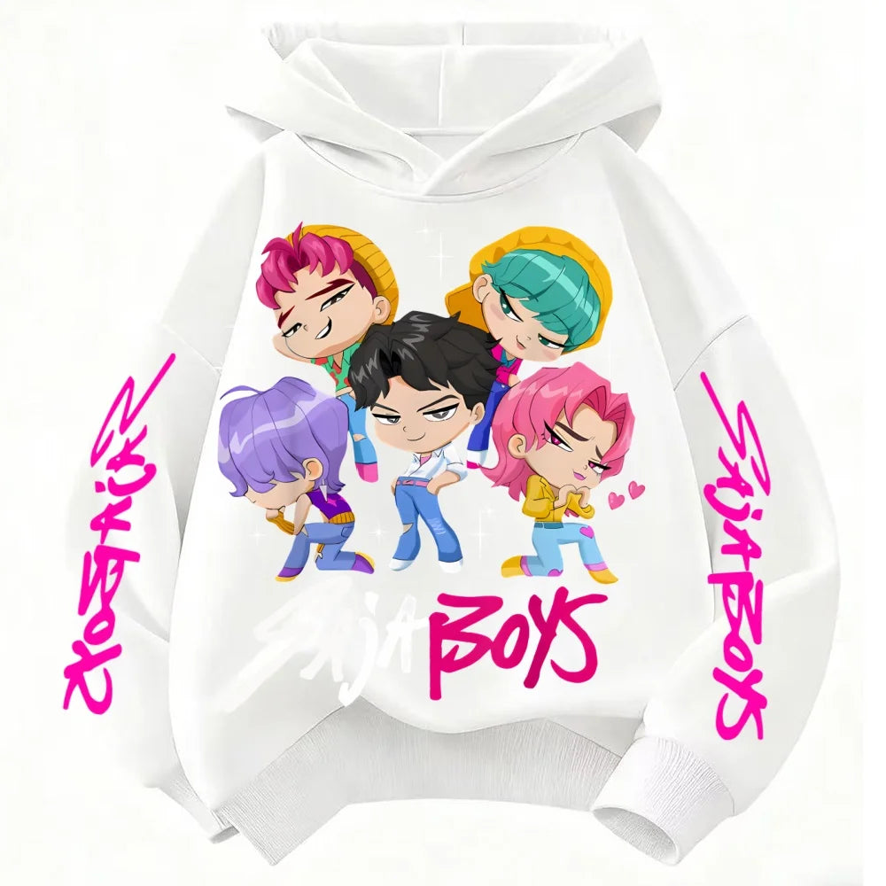KPop Demon Hunters Saja Boys Hoodie Unisex Boys Girls K-pop Clothes Hooded Sweatshirt