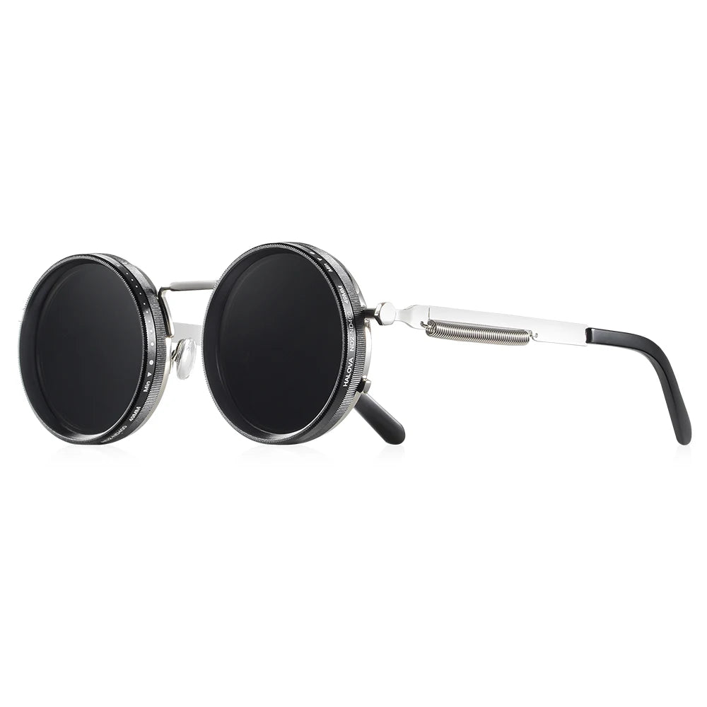 CRIXALIS Polarized Round Sunglasses ND9 Adjustable Dimming Men Women Retro Steampunk Fishing Eyeglasses Outdoor Shades UV400