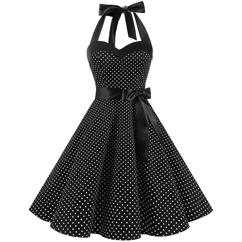 Vintage 1950s Polka Dot Summer Dress White Vintage Dress Pin Up Rockabilly Swing Dress