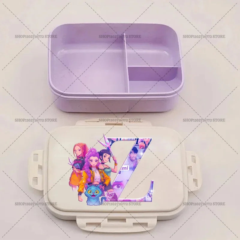 Kpop Demon Hunters Lunch Box Huntrix Food Containers Kids School Picnic Lunchbox Merch Gifts