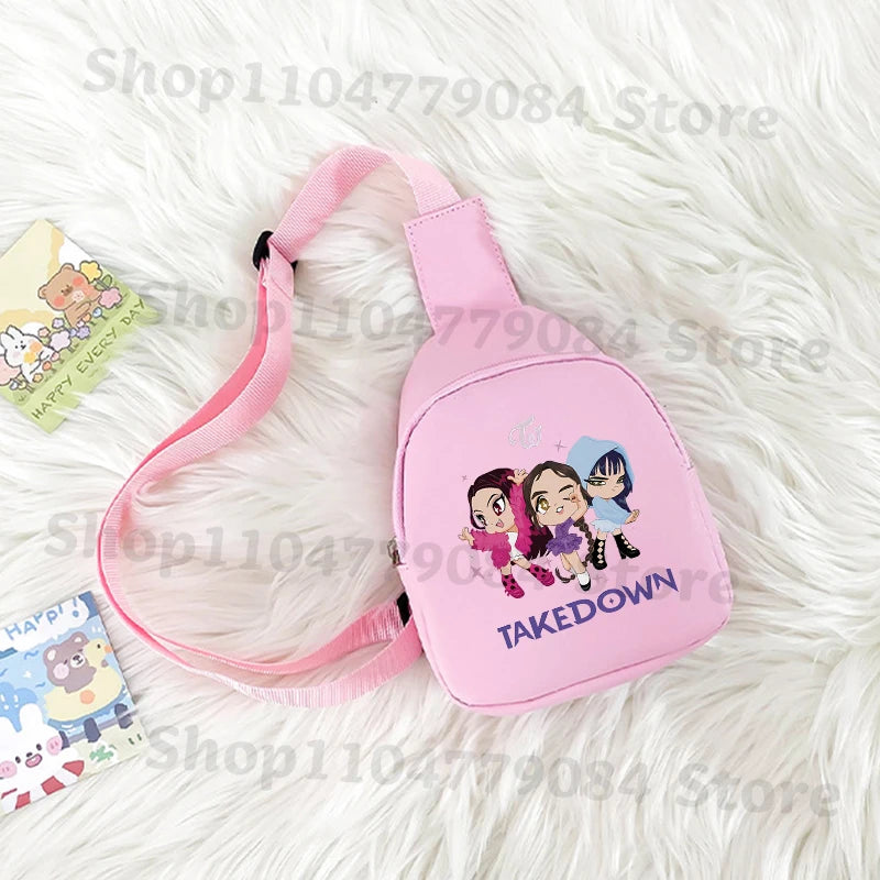 Kpop Demon Hunters Kawaii Chest Pack Rumi Huntrix Backpack Kids Shoulder Bag Pouch