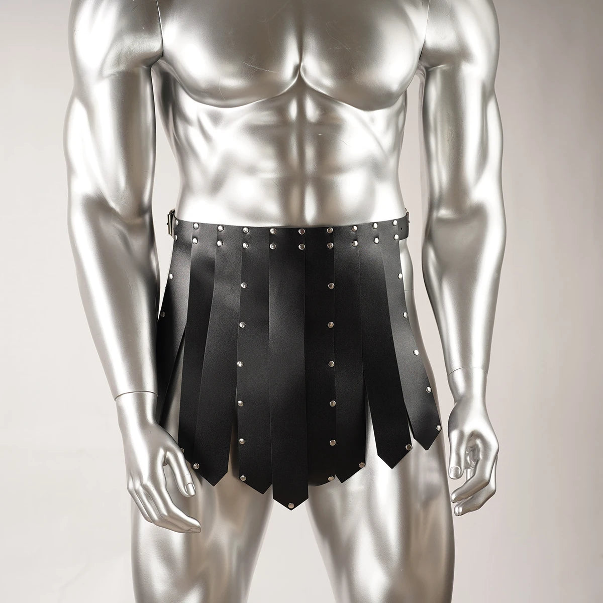 Sexy Gothic Men Gladiator Costume Harness Roman Skirt Fancy Dress