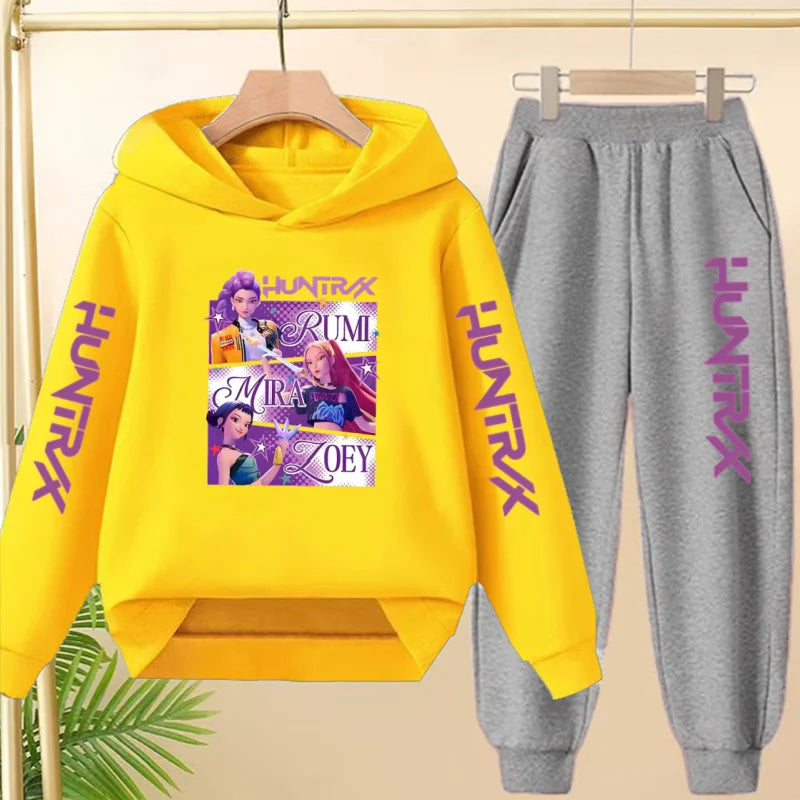 KPop Demon Hunters Tracksuit Hoodie Jumper Huntrix Clothes Joggers