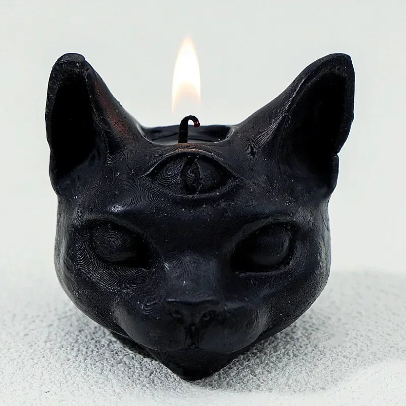 Three Eye Cat Scented Gothic Candles Halloween Decoration