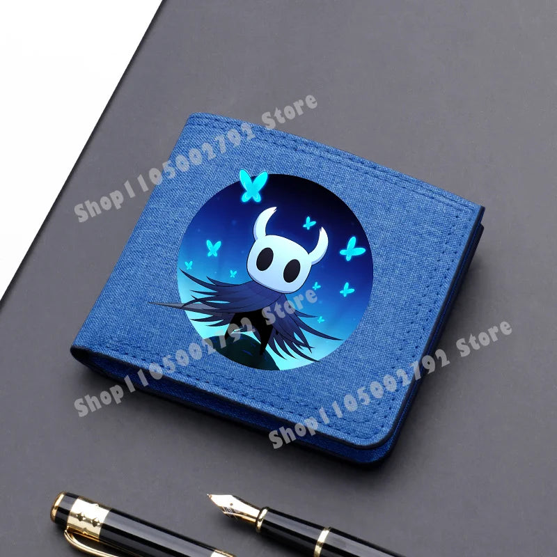 Hollow Knight Game Wallet Merch Silksong Men Kids Short Folding Coin Purse Gamer ID Card Holder