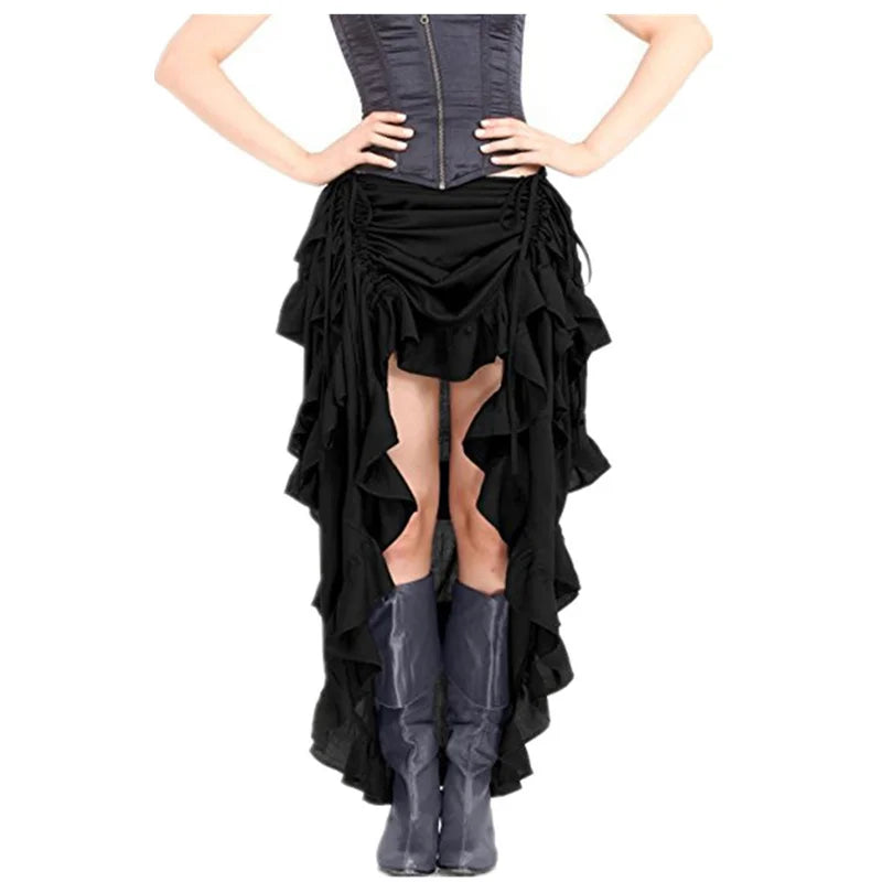 Brown Black Steampunk Pirate Sexy Medieval Costume Skirt