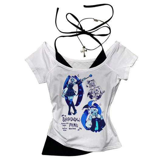 Cookie Run Kingdom Shadow Milk Cookie TShirt Y2K Top Vest Girls T-shirt